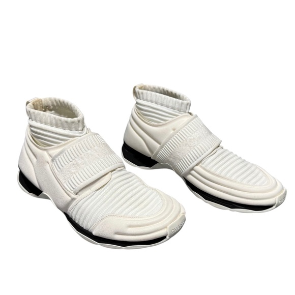 CHANEL Women's Stretch Fabric Sock White Sneakers - Picture 4 of 10